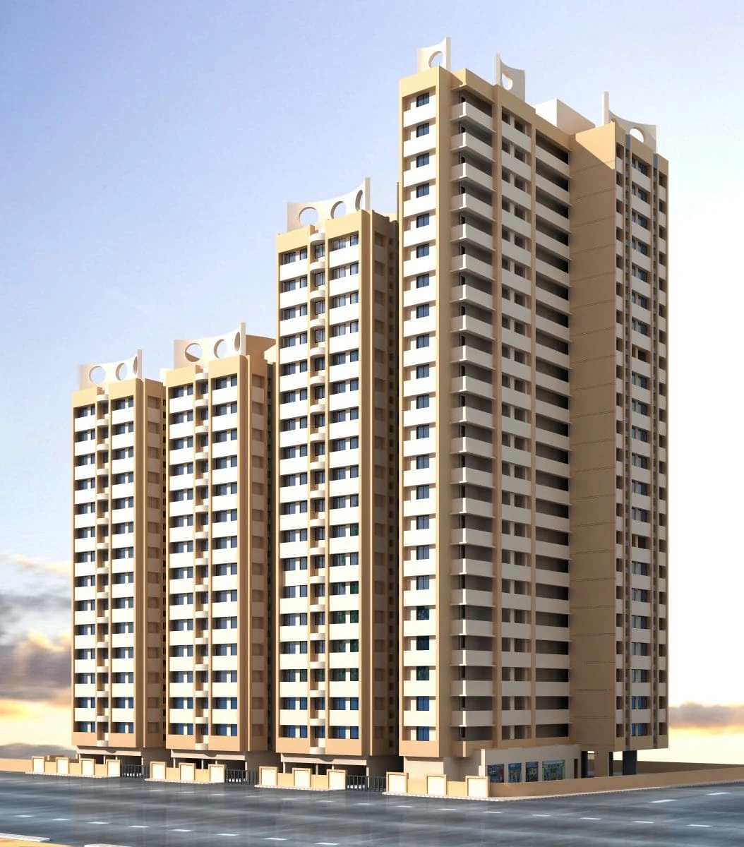 Neelyog Group architectural rendering of stepped residential towers